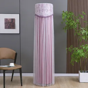 Modern cylindrical standing air conditioner cover purple lace floral dust cover for home