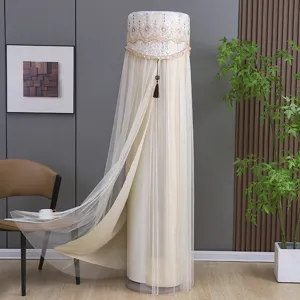 Modern cylindrical vertical air conditioner dust cover lace mesh home decor style