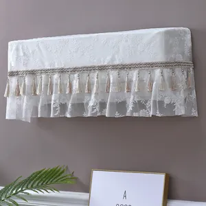 Spitze Klimaanlage Abdeckung Wandmontage Staubschutz mit elegantem Fransenquasten weiß