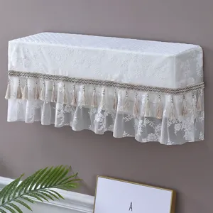 Weißer Spitzen Klimaanlagen Abdeckung Wandmontage Staubschutz mit eleganten Quasten.