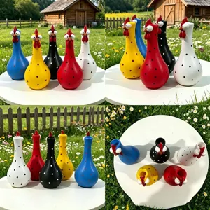 Cartoon Huhn Harz Vase Garten Dekoration Tier Skulptur Süß Tisch Blumentopf Home Decor Ornament Mit Großen Augen