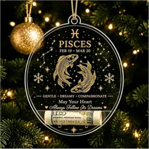 Weihnachts-Geldhalter-Anhänger mit Sternzeichen Fische aus Acryl