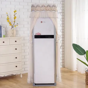 Elegant lace vertical air conditioner dust cover with delicate embroidery, beautiful home decor.
