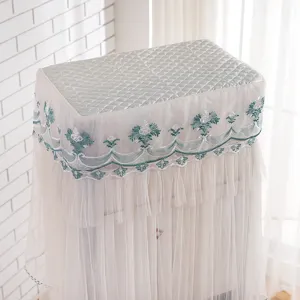 Detailed view of the vertical air conditioner dust cover with exquisite lace embroidery.