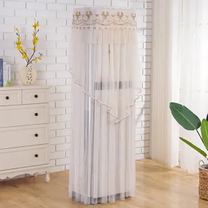 Beige vertical air conditioner cover lace dust cover elegant home decor dustproof protector