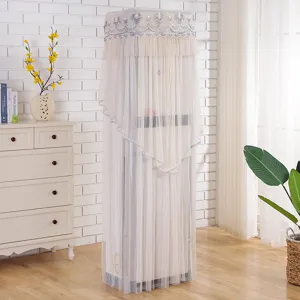 Elegant lace vertical air conditioner dust cover, exquisite embroidery fabric home decor.