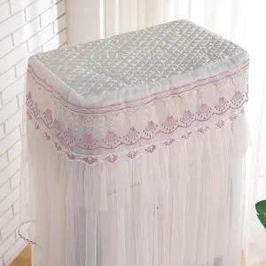 Vertical air conditioner dust cover, lace embroidered quilted top protector for home.