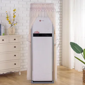 Lace upright air conditioner cover dustproof protective case for floor AC unit elegant home decor.