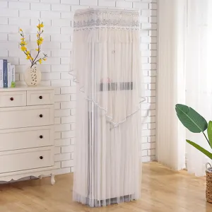 Elegant lace standing air conditioner cover dustproof protective mesh dust cover.