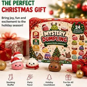 Weihnachten Knödel Adventskalender Blindbox Cartoon Quetschspielzeug Stressabbau Süße Geschenkbox Festliche Feiertag Party Deko Für Kinder Erwachsene