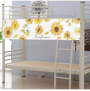Kourtina krevatiou studentikou koitona me print ilianthou konto lambrequin gia kouketa skiadas.