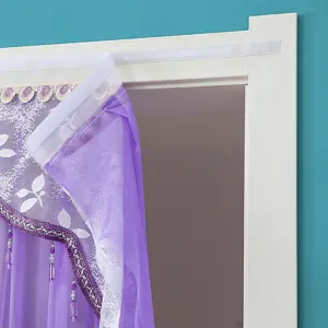 Purple lace door curtain double layer mosquito net partition curtain bedroom decor hanging