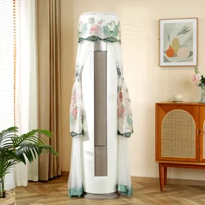 Vertical cylinder air conditioner dust cover lace embroidery protective cover home decor