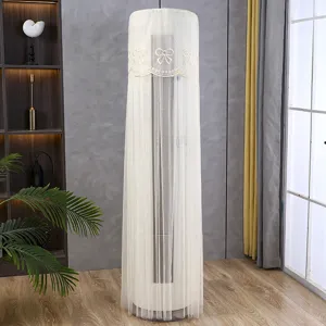 Cylindrical vertical air conditioner dust cover lace bow mesh design for home room decor