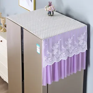 White lace refrigerator dust cover top towel double single door fridge protector cloth