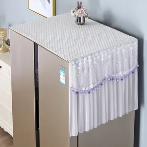 White lace refrigerator dust cover double door top protection mat home appliance decor