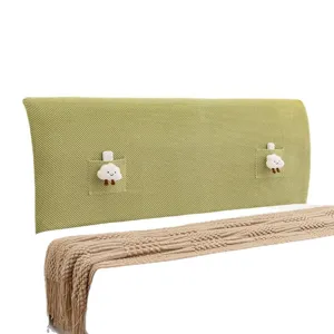 Elastische gebreide hoofdbordhoes met wolkenzakken en gezellige deken voor slaapkamerdecoratie.