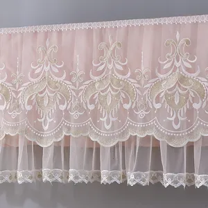 Pink lace embroidery air conditioner dust cover elegant home wall-mounted unit curtain 1.5P
