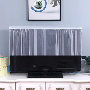 Copertura antipolvere per TV in pizzo bianco per schermi LCD desktop e parete.