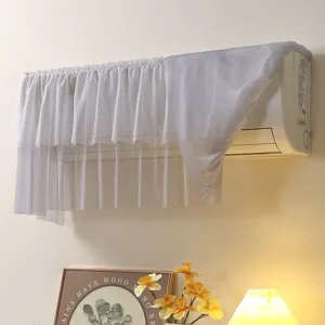 Housse antipoussière en dentelle pour climatiseur mural pare-vent filet transparent