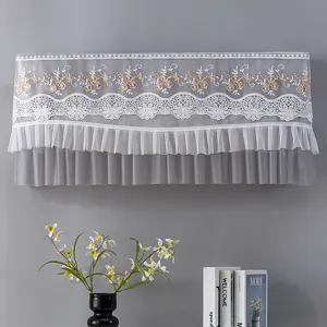 Grey lace air conditioner dust cover wall mounted AC decorative protection drape 1.5P