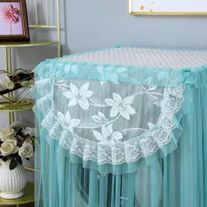 Spitze Waschmaschine Staubschutz Abdeckung, schöne Blumenstickerei für den Haushalt.