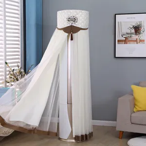 Vertical cylindrical air conditioner cover dustproof lace net mesh decorative home textiles