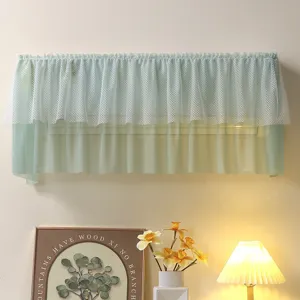 Housse anti-poussière de climatiseur suspendue en dentelle rideau de vent anti-soufflage chambre.