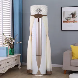 Vertical cylindrical air conditioner dust cover lace fabric modern home decor living room