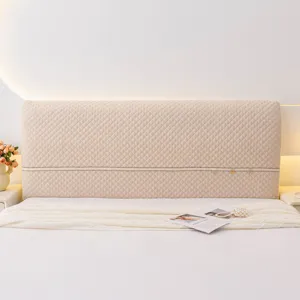 Thick quilted headboard cover dustproof soft protective slipcover beige universal bed back cover