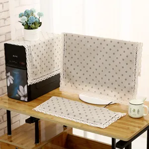 Leinen spitze computer abdeckung set für desktop monitor, host und tastatur schutz deko.