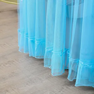 Blaue Netzgewebe Waschmaschine Staubschutz Abdeckung Detail, Rüschen Rand Schutz Tuch für Haushalt