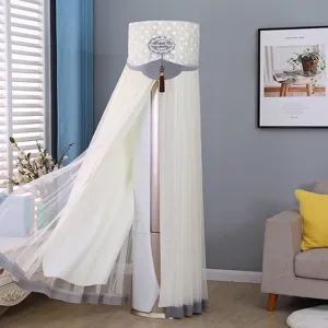 Vertical cylindrical air conditioner lace dustproof cover elegant home decor shield
