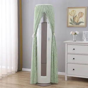Copertura antipolvere verticale in pizzo verde, elegante motivo floreale per la case.