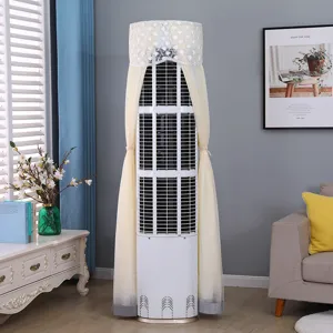 Vertical round air conditioner dust cover elegant lace mesh cabinet AC protector home decor
