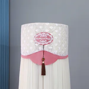 Vertical cylindrical air conditioner dust cover lace fabric tassel decorative home.