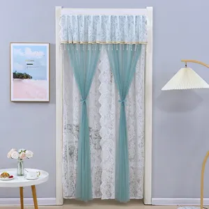 French lace door curtain tulle partition curtain bedroom kitchen anti-mosquito hanging drape
