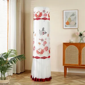 Vertical standing air conditioner cover lace embroidered dustproof protector for home decor