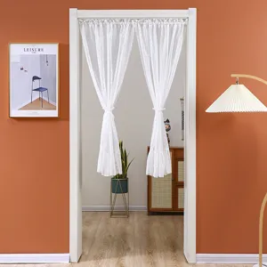 White sheer lace door curtain half curtain decorative privacy curtain for bedroom doorway