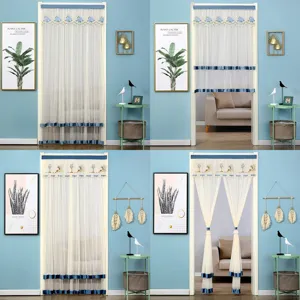 Double layer lace door curtain punch-free mosquito net bedroom partition screen curtain