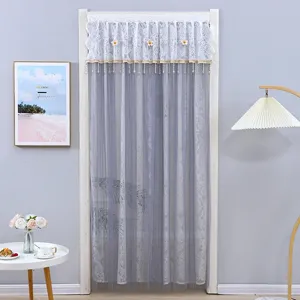 French lace door curtain anti-mosquito gauze partition curtain for home bedroom kitchen decor