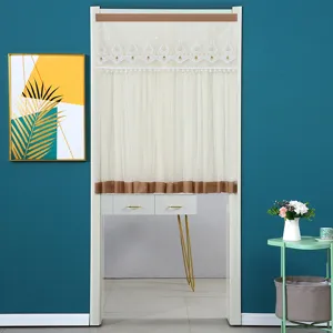 Elegant sheer door curtain bedroom partition curtain decorative half curtain for home use.