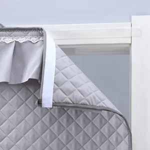 Tenda per porta trapuntata e ispessita con velcro e bordo in pizzo per divisorio invernale.