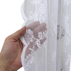 Franse stijl witte kanten decoratieve gordijn slaapkamer scheidingswand deur transparante stof