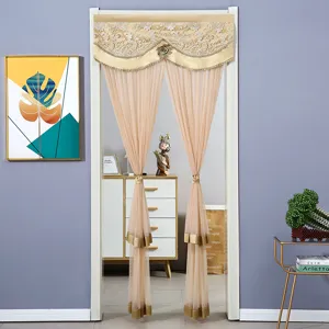European style lace door curtain sheer mesh divider elegant home bedroom decoration item 1pc