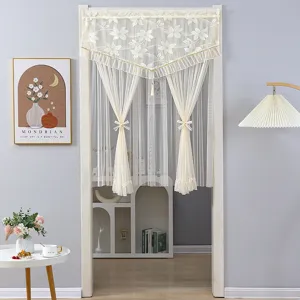 Elegant lace door curtain mesh hanging curtain for home decor room divider mosquito net.