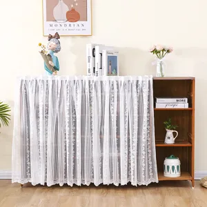 White lace dust cover curtain for bookshelf shoe cabinet decorative fabric dustproof cloth