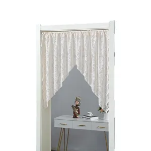 French lace half door curtain punch-free sheer short curtain for home decor