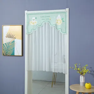 Decorative half door curtain with cute cartoon print for bedroom room partition use.