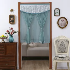 Velcro punch-free door curtain bedroom privacy opaque partition curtain for home rent room decor